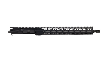 Side view of Always Armed 16 inch AR-9 upper receiver in black anodized finish