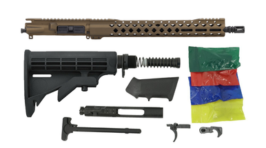 Always Armed Jester 16 inch 7.62x39 complete rifle build kit in Burnt Bronze Cerakote finish