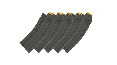 5 pack bundle of .22LR ARC 25 round magazines in black finish for AR15 rimfire conversions