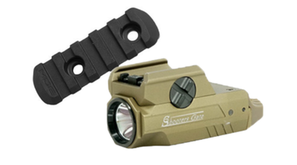 Shooter's Gate HML1 Pistol Tactical Flashlight Tan With 5 Slot M-LOK Rail Section Shooter's Gate HML1 Pistol Tactical Flashlight Tan With 5 Slot M-LOK Rail Section