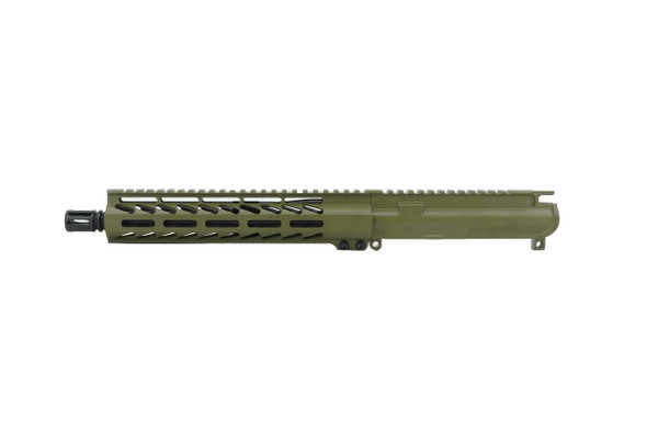 AR 15 Mil-spec 10.5" Pistol Upper Receiver Chambered in 7.62x35 - Bazooka Green Finish