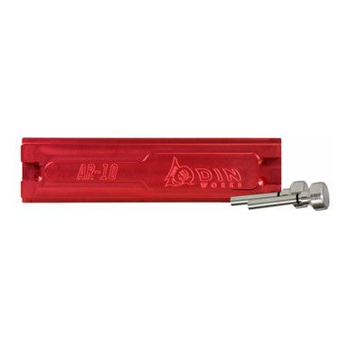 Odin Works Vise Block in Red machined from 6061 billet aluminum for AR15 and AR10 upper receivers