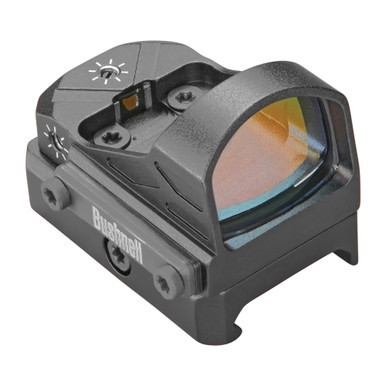 Bushnell 5 MOA Advance Reflex Sight compact micro red dot optic in matte black finish mounted on Picatinny rail.