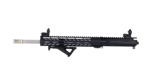 ALWAYS ARMED 16" 5.56 NATO STAINLESS STEEL UPPER RECEIVER WITH 12" RAIL, SIGHTS, AND AFG - BLACK