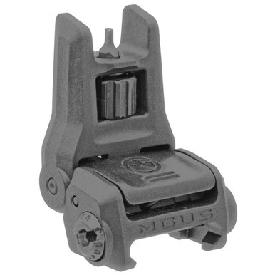 Magpul MBUS 3 Black front sight fully deployed showing tool-less elevation adjustment dial and front sight post