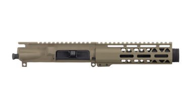 Always Armed 5.5" 9mm TR Series Flash Can Upper Receiver in Flat Dark Earth Cerakote finish, side view showing 7" M-LOK handguard.