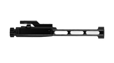 Non-serrated low mass M16 bolt carrier group in black nitride finish side view