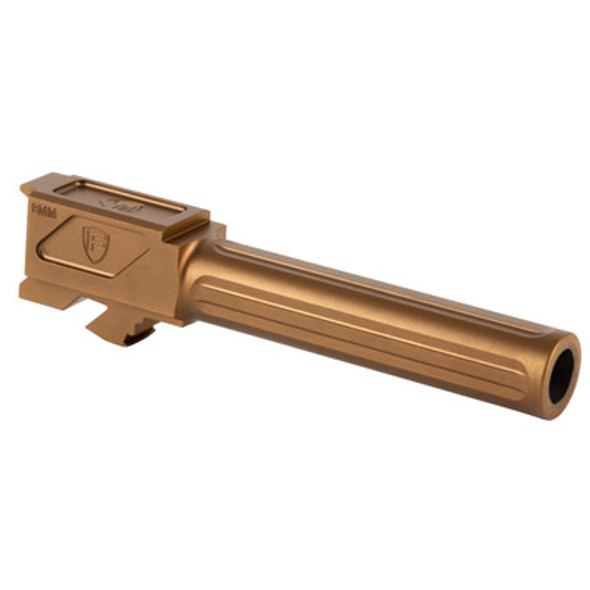 Fortis Fluted Match Grade Barrel Fits Glock 19/19X - Copper Nitride Fortis Fluted Match Grade Barrel Fits Glock 19/19X - Copper Nitride