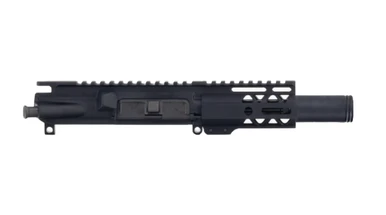 Always Armed 4.5 inch 9mm TR Series Flash Can Complete Upper Receiver in Black AA45FC9MM-TR-BCGCH side profile