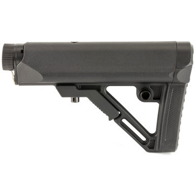 UTG Model 4 Combat Ops S1 Stock Kit in Black with receiver extension buffer tube, buffer spring, buffer, tear-drop end plate, and castle nut