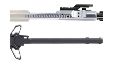Ambidextrous charging handle and hard chrome M16 bolt carrier group combo for AR-15.