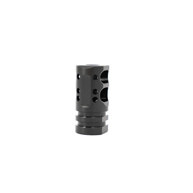 Andro Corp Dual Port Muzzle Brake 1/2x28 Black Nitride finish side profile view