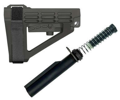 SB Tactical SBA4 Pistol Stabilizing Brace in Sniper Gray with Grid Defense Buffer Tube Kit