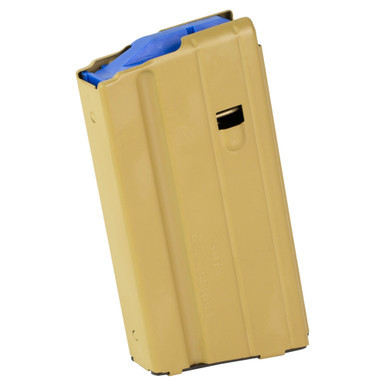 DURAMAG 6.5 Grendel and 6mm ARC 15-round steel magazine in FDE finish with blue anti-tilt follower