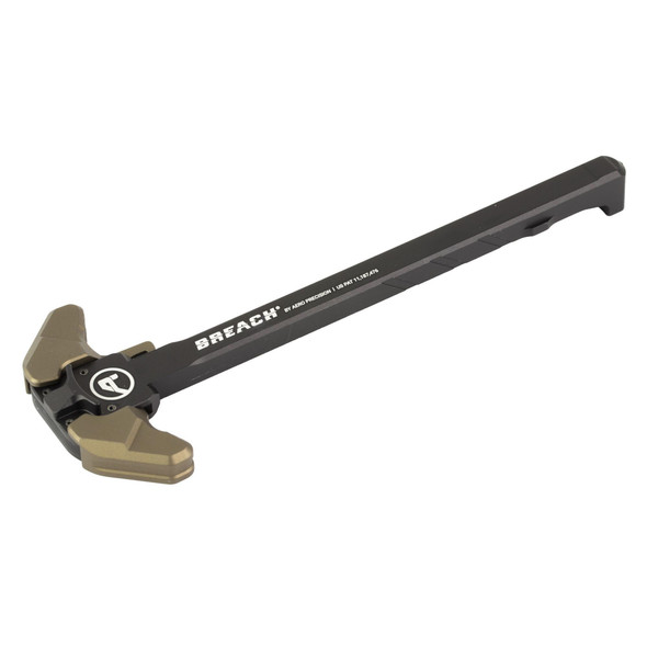 Aero Precision Breach ambidextrous AR15 charging handle with small levers in Kodiak Brown top view
