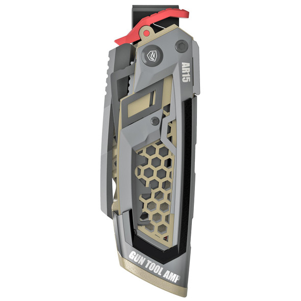 Real Avid Gun Tool AMP AR-15 multi-tool with folding Tanto blade and BCG scraper.