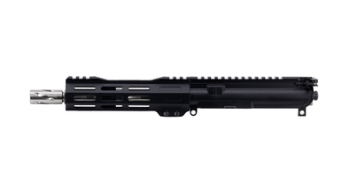 Always Armed 7.5 inch 5.56 NATO complete stainless steel upper receiver with Chrome M16 BCG and charging handle in black anodized finish.