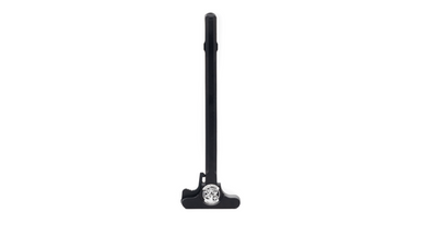 Laser engraved St Michael Protect Us AR15 charging handle in black hard coat anodized 6061 aluminum.