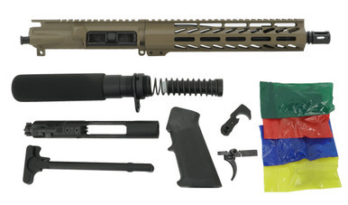 Always Armed 10.5 inch 5.56 NATO Pistol Kit in Magpul FDE Cerakote finish with 10 inch M-LOK handguard and lower parts kit