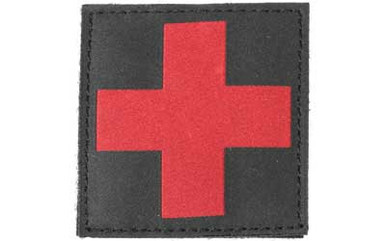 Blackhawk 2.5x2.5 inch embroidered Red Cross medical ID patch with hook-and-loop backing panel for tactical pouches and IFAKs