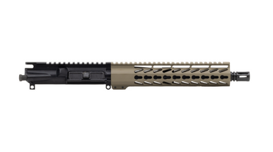 Always Armed 10.5 inch 300 Blackout black upper receiver with FDE KeyMod handguard and A2 flash hider.