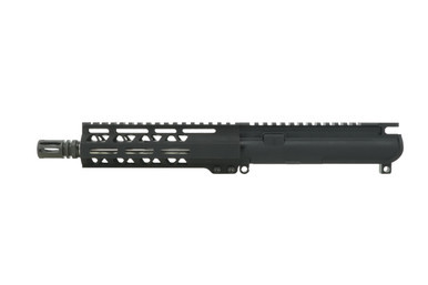 7 inch TR Series free-float M-LOK handguard on Always Armed 9mm upper receiver with top Picatinny rail, 7.5 inch 416R stainless steel 9mm barrel with 1:10 twist rate inside Always Armed AR-9 upper.