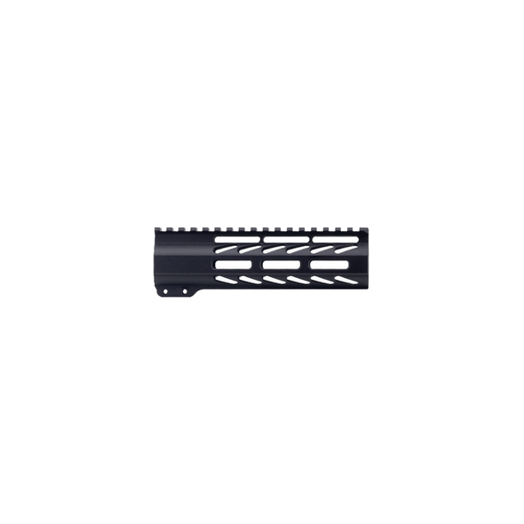Always Armed 7" Gen 1 M-LOK Handguard. Black anodized aluminum 7-inch free-float rail with M-LOK slots, top Picatinny rail, and steel barrel nut.