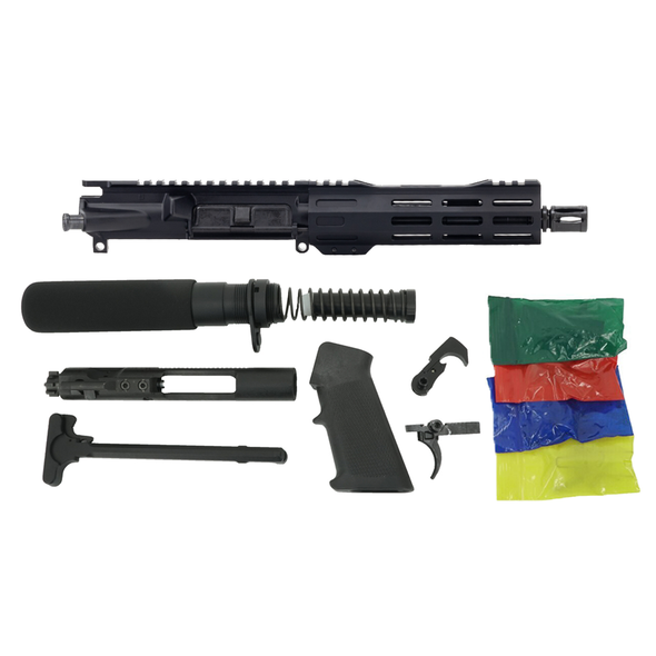 Always Armed 7.5" 5.56 NATO Octo Series Pistol Kit complete with M16 BCG, lower parts kit, and 7.25-inch M-LOK handguard.