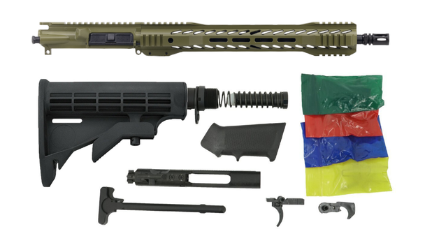 ALWAYS ARMED 16" 5.56 NATO QUAD RAIL RIFLE KIT - BAZOOKA GREEN