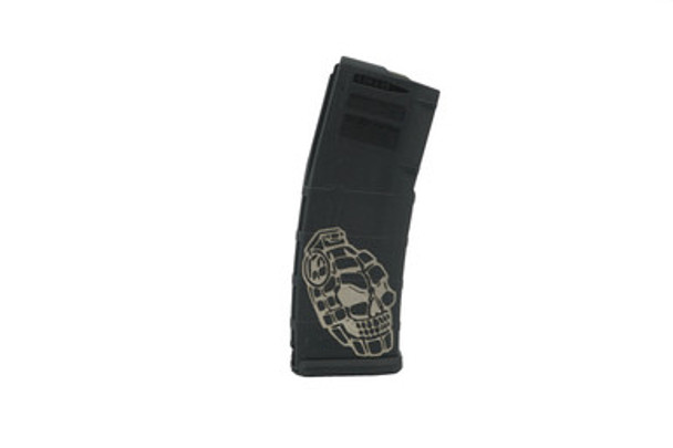 SG ARMS LASER ENGRAVED 30 RD MAGPUL PMAG - SKULL GRENADE SG ARMS LASER ENGRAVED 30 RD MAGPUL PMAG - SKULL GRENADE
