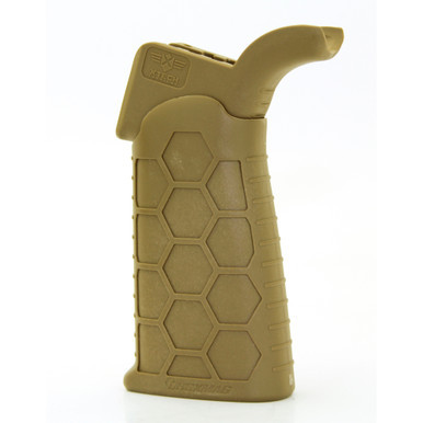 Hexmag FDE Advanced Tactical Grip featuring signature Hexture pattern and 3-angle adjustment