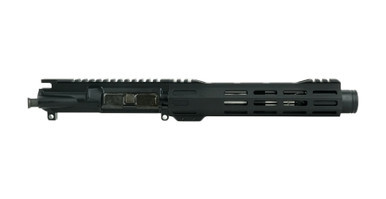 Always Armed Octo Series 7.5 inch 300 Blackout upper receiver with 9.25 inch M-LOK handguard, 416R stainless steel barrel, and flash can muzzle device in hardcoat black anodized finish