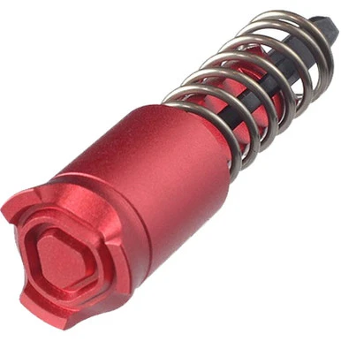 Heat-treated carbon steel red anodized forward assist for AR-15 upper receiver