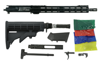 All components included in Always Armed 16 inch 5.56 NATO rifle kit with BCG and lower parts kit