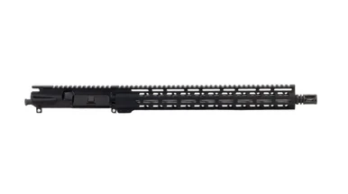 Side view of Always Armed 16 inch AR-9 upper receiver in black anodized finish
