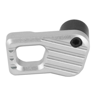 Battle Arms Development EMMR Large Enhanced Modular Magazine Release - Silver showing CNC-machined 7075-T6 aluminum body and large pad