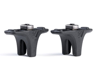 Close-up view showing the bi-directional rounded edges and polymer texture of the Strike Industries Bikini Hand Stop