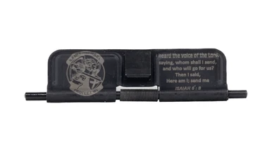 Saint Michael Protect Us - Ejection Port - Dust Cover with custom laser engraving and full installation kit hardware