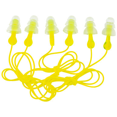 3M Peltor Tri-Flange corded ear plugs 3-pack with triple-flange design for NRR 26 dB hearing protection