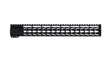 Always Armed 15 inch KeyMod free float handguard rail in hard coat black anodized finish