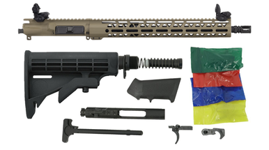 ALWAYS ARMED 16" 5.56 NATO UPPER WITH 15" TR RAIL TRINITY FORCE SIGHTS RIFLE KIT - FDE