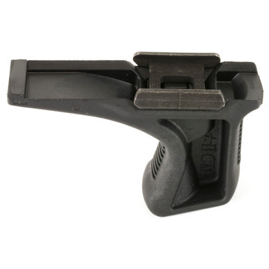 Bravo Company BCMGUNFIGHTER Kinesthetic Angled Grip KAG in Black mounted on a rifle rail.