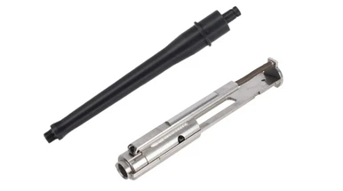 9" .22LR Barrel and BCG Conversion Kit showing the nitride barrel alongside the stainless steel bolt carrier group.