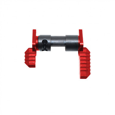 AR-15 enhanced ambidextrous safety selector set in anodized red finish
