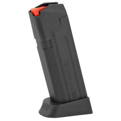 A product shot of the Amend2 15rd Glock 19 9mm Magazine in black. The image highlights the durable impact-resistant polymer body with grip texture, flush-fit design, and clean baseplate profiling engineered for standard Glock 19 pistols.
