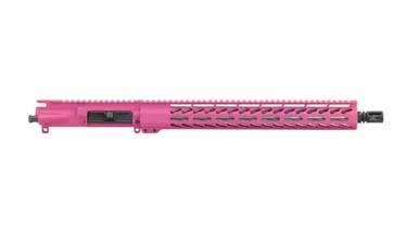 Always Armed 16 inch 9mm upper receiver in Sig Pink Cerakote with 416R stainless steel barrel and 15 inch M-LOK handguard