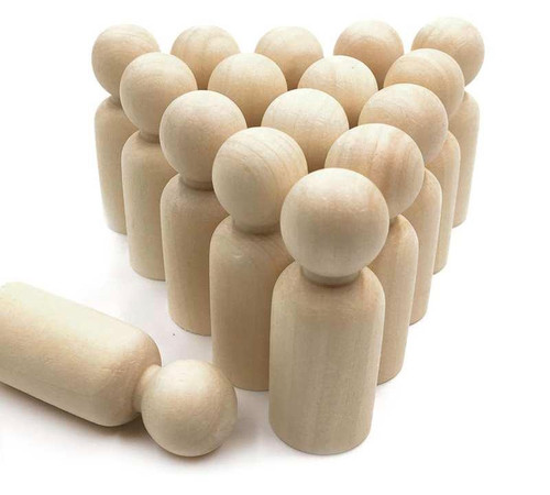 50 Little Wooden People Peg Doll - Dad 2-3/8" tall 