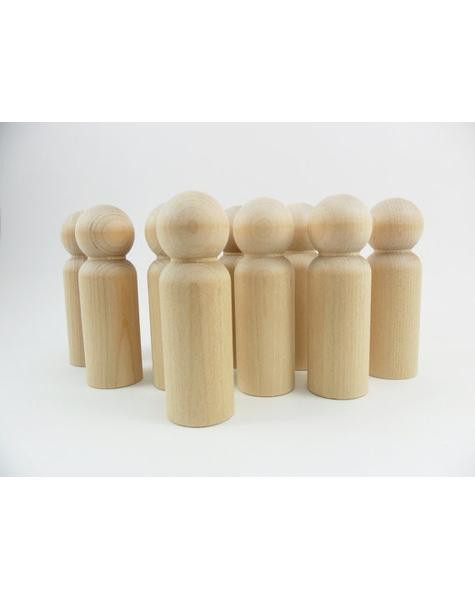 50 Little Wooden People Peg Doll - Man Body 3-9/16"