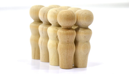 50 Little Wooden People Peg Doll - Mom 2-1/4" tall