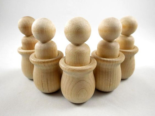 Peg Dolls & Bean Pots DIY Set - 10 Peg Dolls & Bean Pots DIY Set - 10